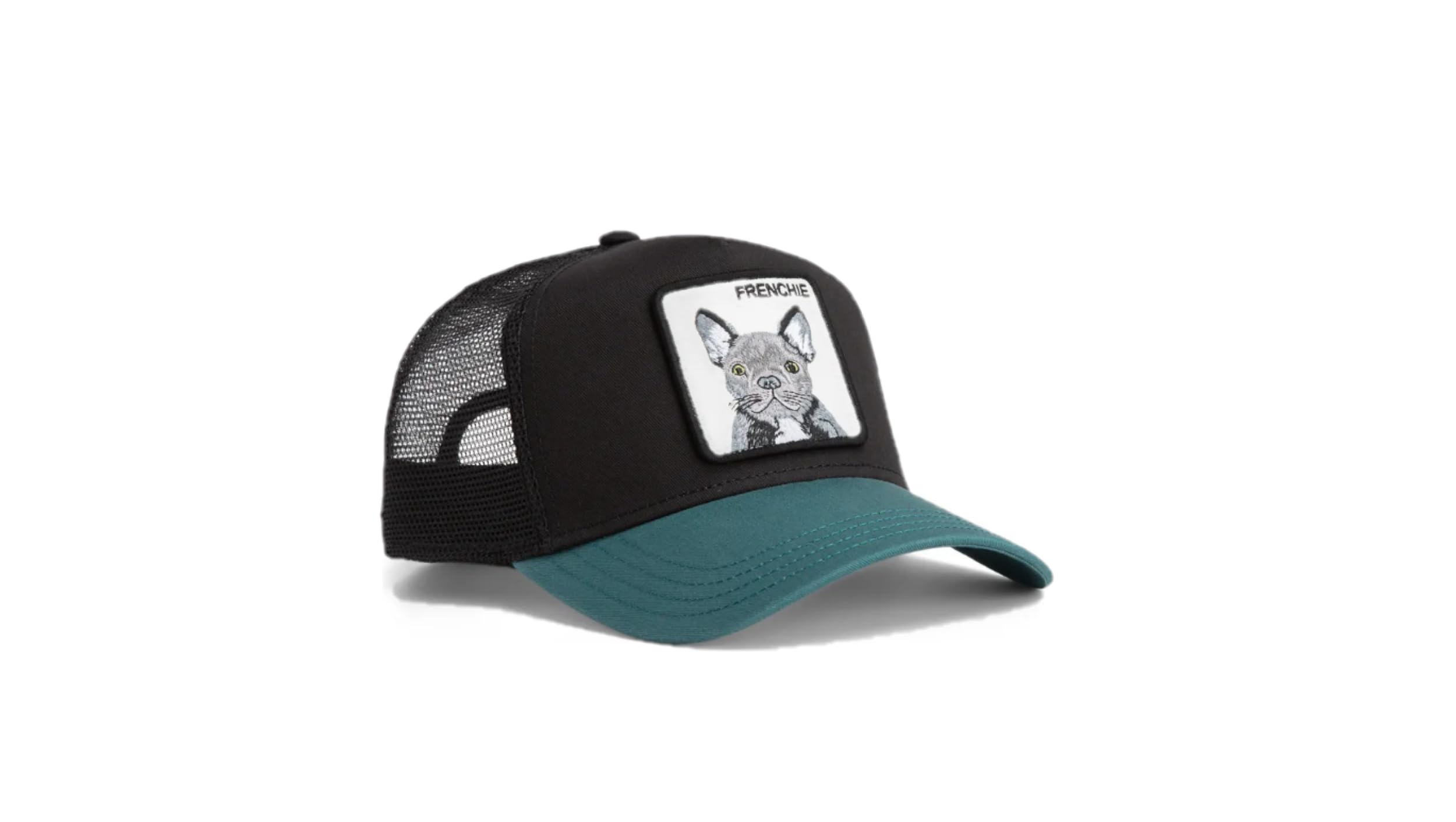 Goorin Bros. Czapka Trucker Frenchie The Farm w kolorze czarnym i zielonym z naszywką Buldog francuski