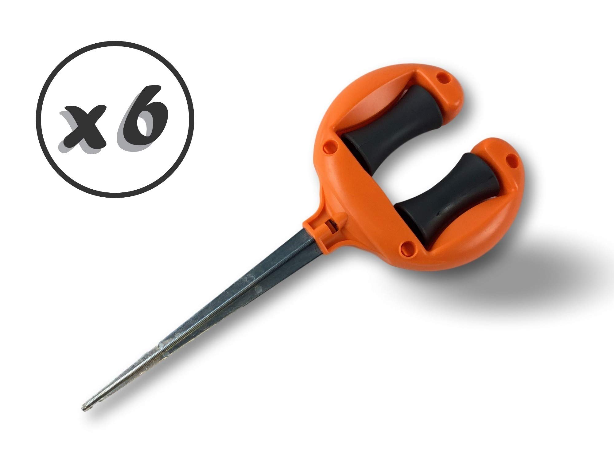 Prowadnica węża ogrodowego z PCW | Zestaw 6 | 2 boczne rolki | metalowa końcówka 15 cm | Długość całkowita 26 cm | Solidny i wytrzymały | Stop do węży ogrodowych, które zaciskają lub zakleszczają | JGUIDx6