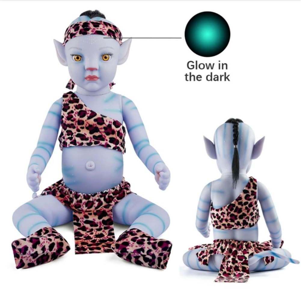 Reborn Avatar Figurki 30 cm świecące w ciemności silikonowe realistyczne lalki dla niemowląt noworodków zabawki awatar z akcesoriami do karmienia dla n