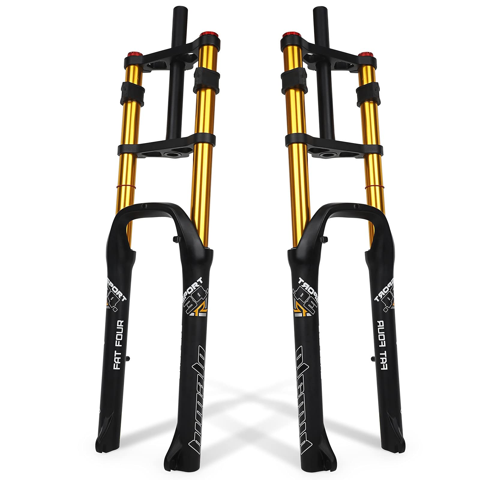 RUJIXU 26X4.0 Fat Suspension Fork E-Bike Front Fork MTB Disc Brake Bike Fork Air Damping 1-1/8" Steerer Bicycle Fork 170mm Travel QR ATB/BMX