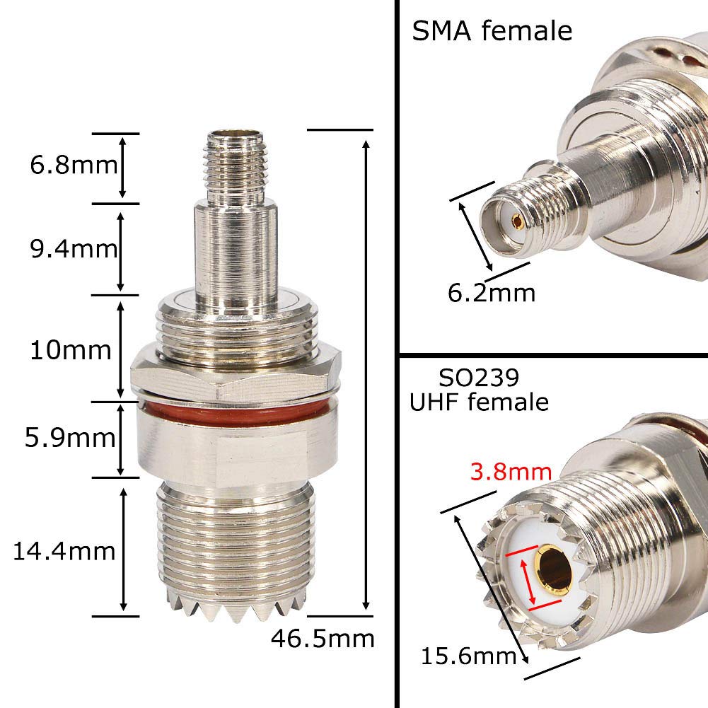 Antenna 5 G Cavo Adattatore 8 Pollici RG58 Da SMA Femmina A UHF SO239 Femmina Per Radio Baofeng Wouxun Adattatore SMA A UHF Per Baofeng - Foto 7