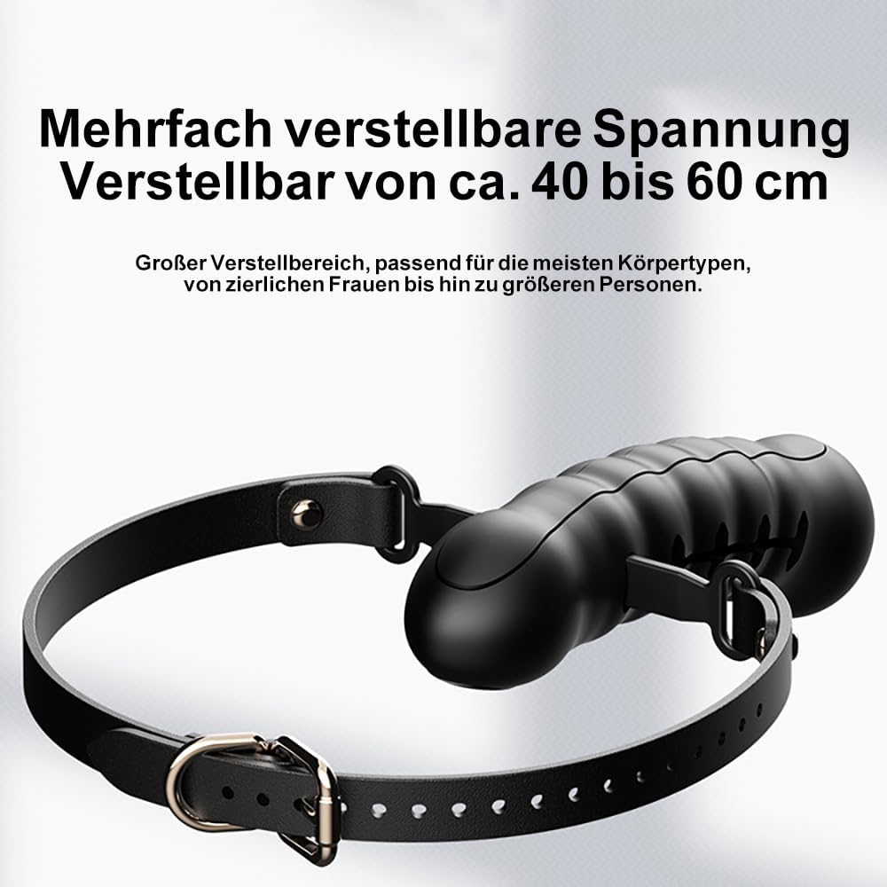 Elektroschock Knebel Extrem SM Elektrostimulations Gag Einstellbar Fetisch APP Control Gag Sklaven Fetisch BDSM Knechtschaft Mundknebel Ballknebel Zungenfixierung Sklaven Sexspiel Sexspielzeug (L)