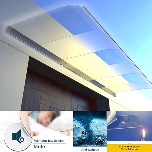 Miniatura 2 de Toldo invisible semiesmerilado para puerta delantera, toldo para ventana, puerta delantera al aire libre, patio, cubierta de policarbonato con
