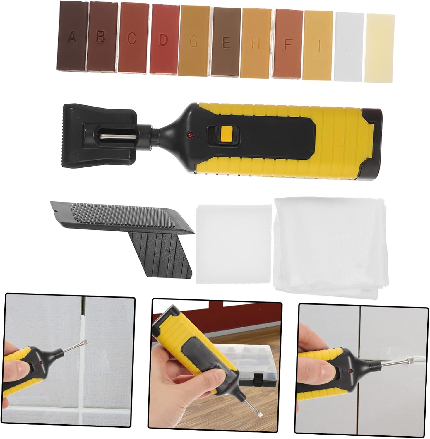 Wood Floor Scratch Repair Kit 11 Color Wax Sticks Suitable for Laminate and Vinyl Flooring Easy to Use Scratch Remover for Kitchen and Home Surfaces