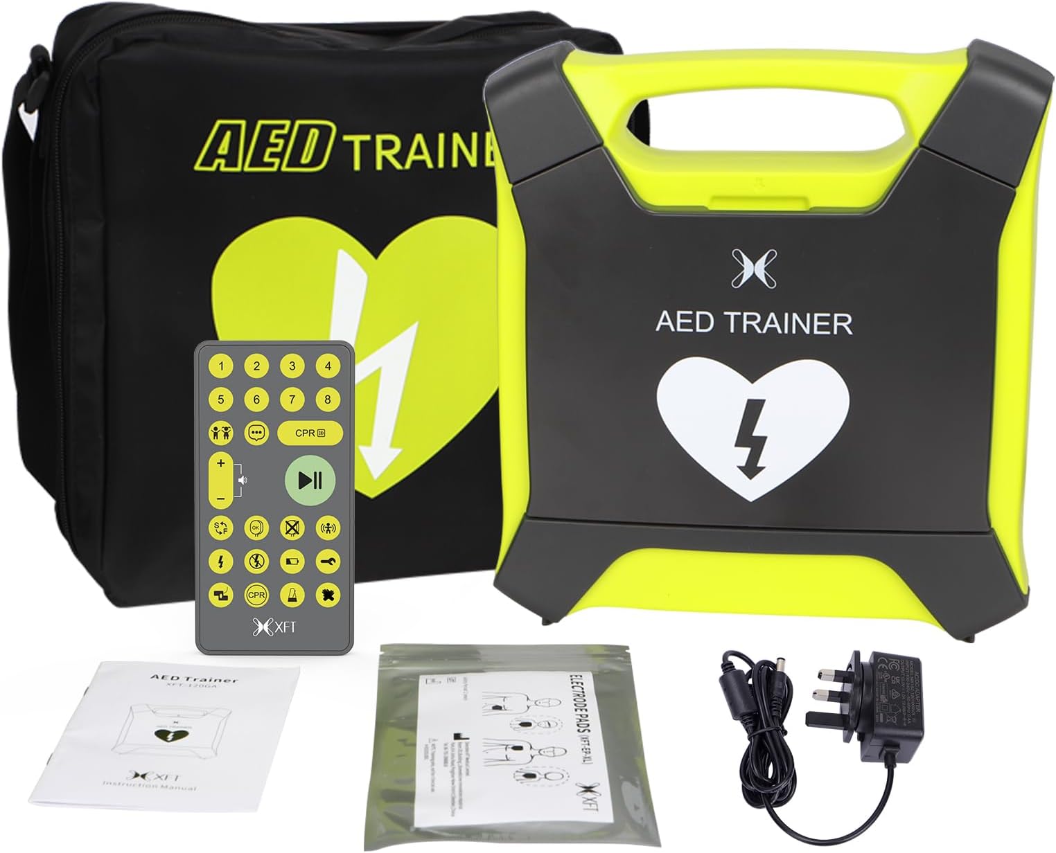 AED Trainer with Remote Control, CPR Training Defibrillator Simulator, 8 Trai...