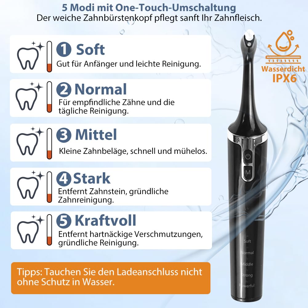 Juego de blanqueamiento dental, pulidor eléctrico con 5 modos para limpieza de dientes y blanqueamiento de dientes, juego de blanqueamiento dental con soporte para cepillo de dientes eléctrico, pared