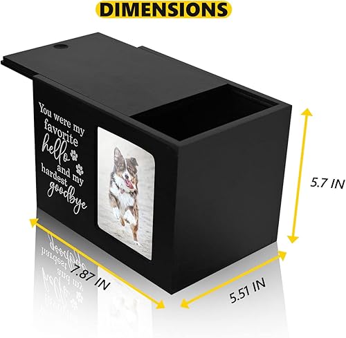 Miniatura 5 de CHONIC Urnas para mascotas para cenizas de perros urnas para perros con marco de fotos caja de recuerdo de cenizas de gato urna de condolencias por