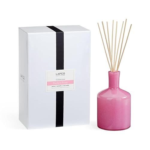 Miniatura 17 de LAFCO New York Difusor de varillas Signature Retreat, 15 onzas, hasta 9 meses de vida de fragancia, reutilizable, recipiente de vidrio soplado a