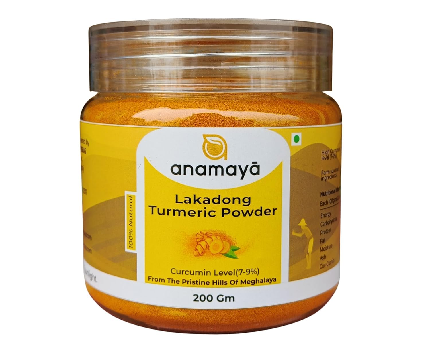 Anamaya Lakadong Turmeric Powder Meghalaya| High Curcumin Content 8 to 9% | Turmeric Curcumin Powder | 100% Pure and Natural | 200 Gms Pack (Pack of 1) (B0CPLZTDGL) Amazon Price History, Amazon Price Tracker
