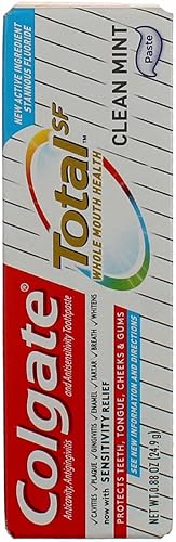 Colgate Total Pasta de dientes, menta limpia, tamaño de viaje, 0.88 onzas (paquete de 8)
