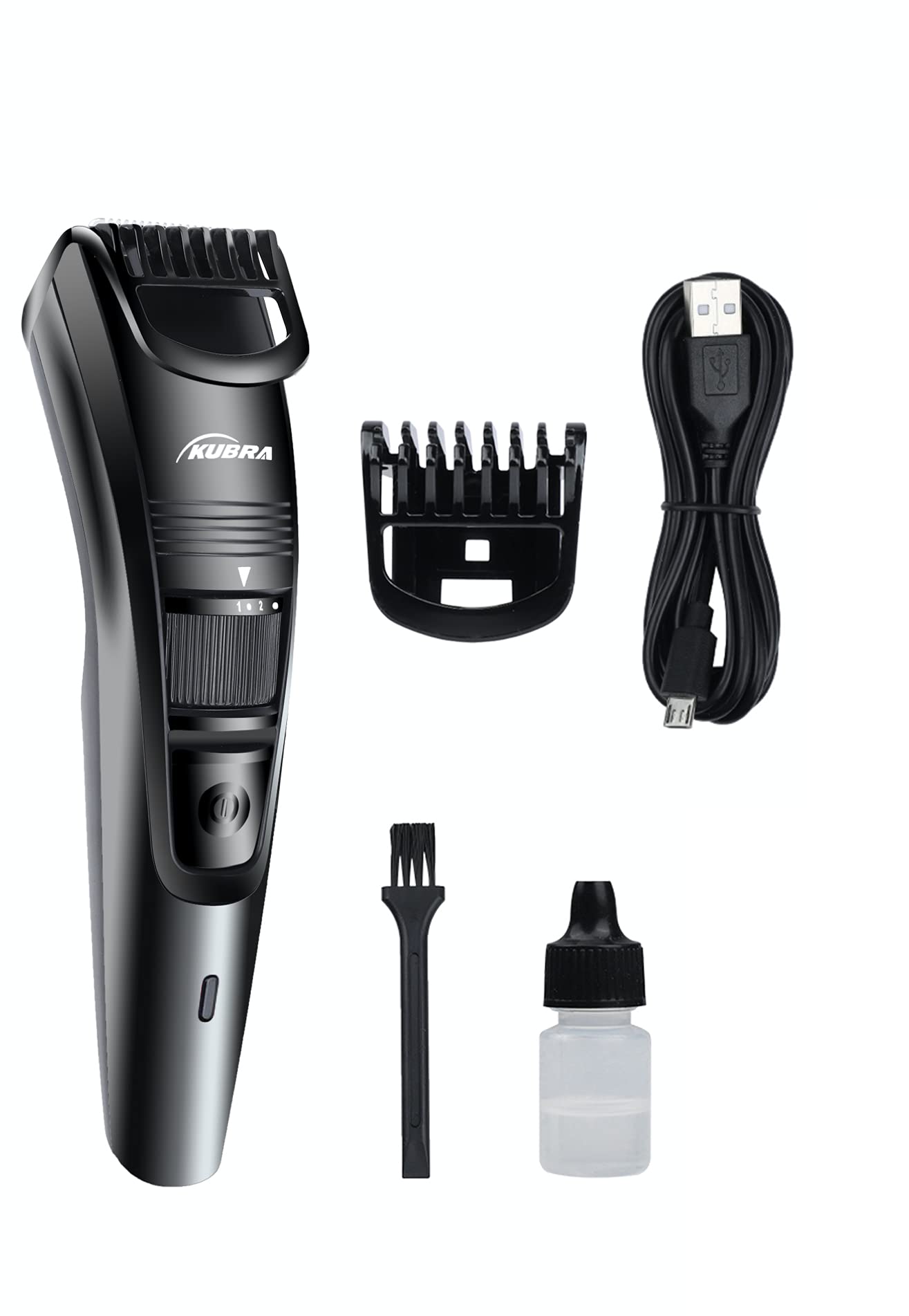 Kubra KB-1014 USB 45 min runtime, Adjustable 20 Length Setting, Ultra Sleek Beard Trimmer for Men (Black)