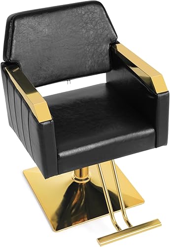 Miniatura 7 de Artist hand Silla de salón para estilista, silla de peinado dorada, bomba hidráulica resistente, giro de 360, diseño moderno, sillas de pelo para