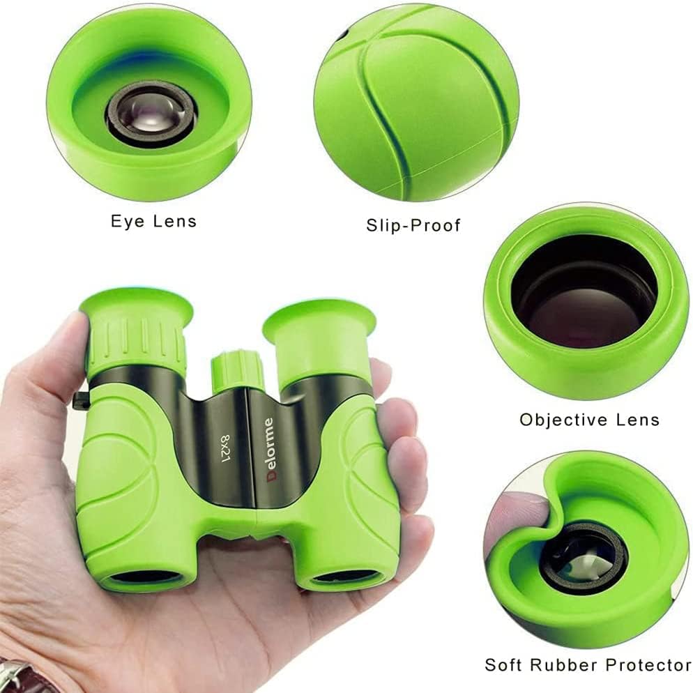 Miniatura 4 de Binoculares para niños, a prueba de golpes, 8 x 21 de alta resolución, binoculares compactos reales para niños y niñas de 3 a 12 años, perfectos