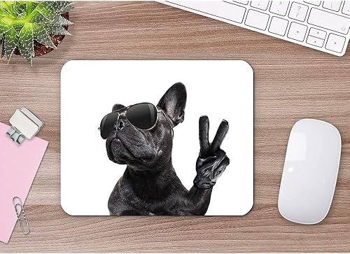 Miniatura 5 de Beabes Bulldog francés - Alfombrilla de mouse cuadrada para computadora de escritorio, alfombrilla de mouse de moda para cachorros, Bulldog Victory,