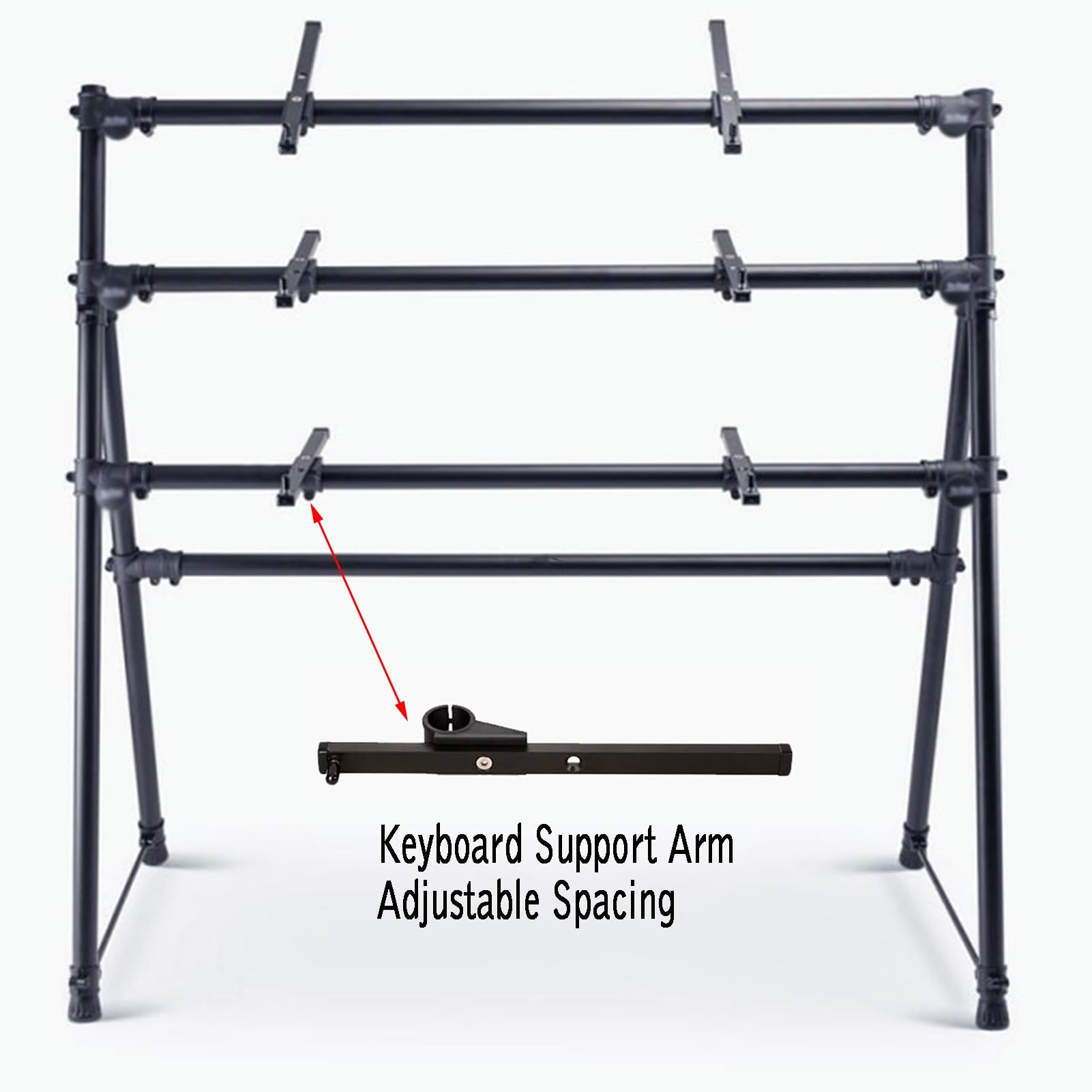 GCGC A-Keyboardständer, Hochleistungs-Keyboardständer, Universell Verstellbarer Dreischichtiger Keyboardständer, Spart Platz Und Ist Bequem Zu Hause Und Im Studio Zu Verwenden