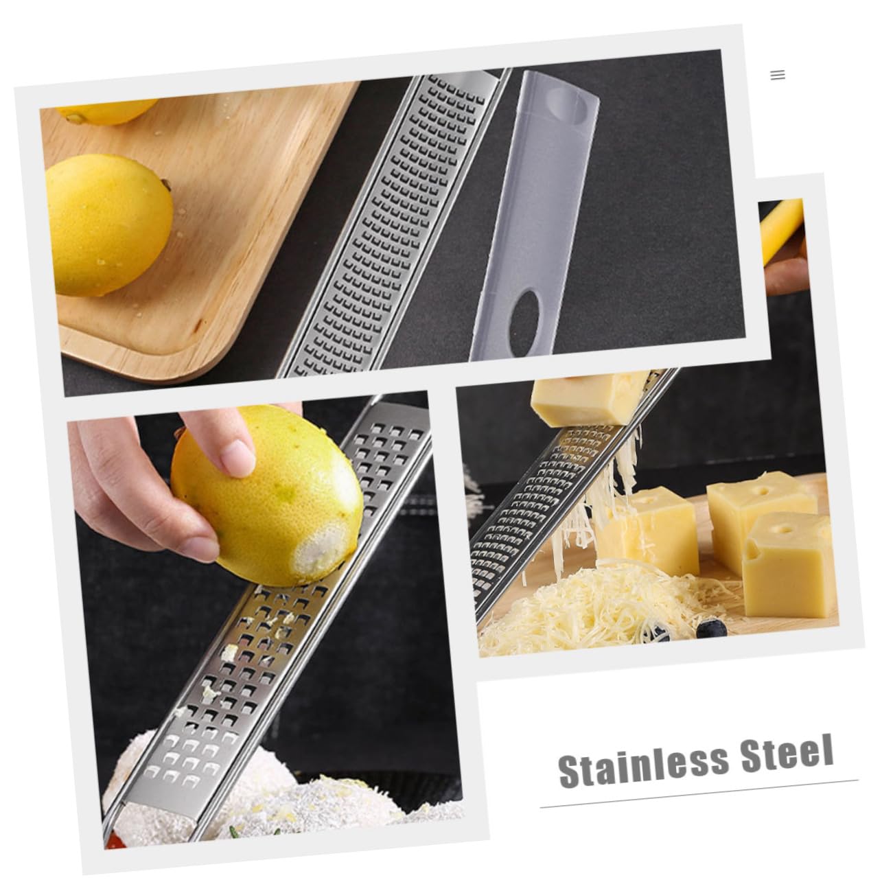GRIRIW 2pcs Cheese Graters Long Cheese Grater Metal Non-slip Handle Slicer Wire