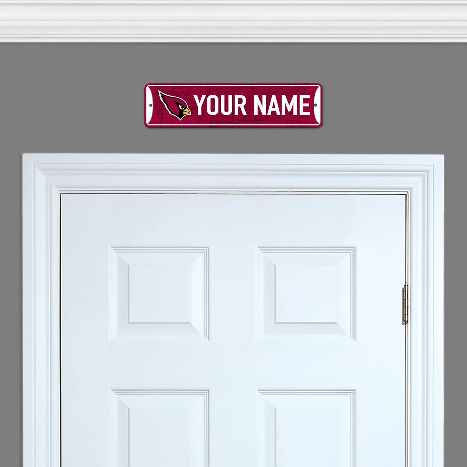 Rico Industries NFL Football Arizona Cardinals Primary Personalized Metal Street Sign 4" x 15" Home Décor - Bedroom - Office - Man Cave