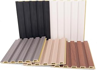 Art3d Slat Wall Panels, WPC Soundproof 3D Wall Paneling for Interior Wall Decor, TV Background, Samples 5-Pack 6 x 6 in.