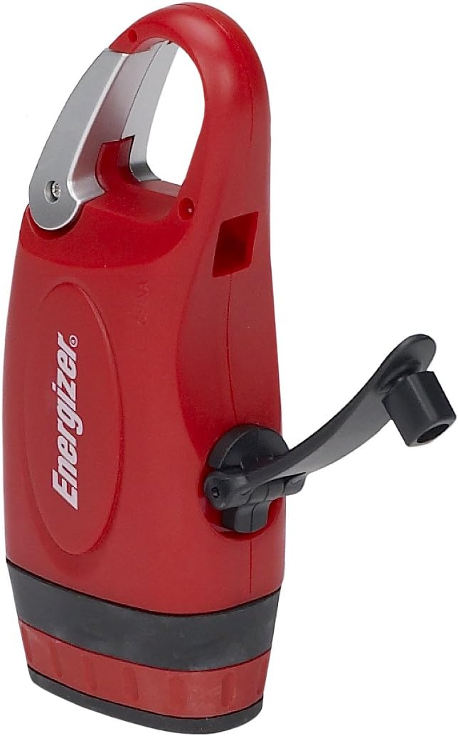 Energizer Weatheready 3-LED Carabineer Rechargeable Crank Light, Red
