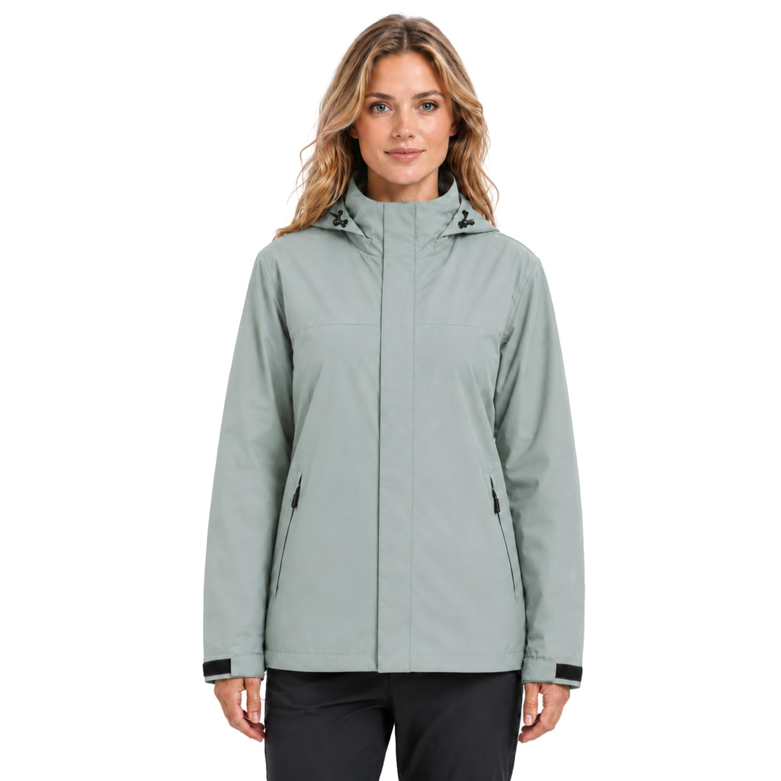 Modvibe Giacca Antipioggia Donna Giacca Impermeabile Donna Antivento e Traspirante Per Attività Outdoor Con Cappuccio Staccabile Adatto Per la Corsa l'escursionismo e il Campeggio