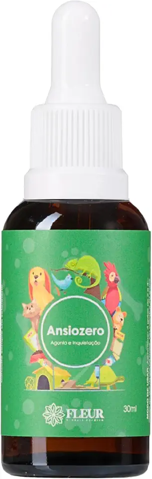 Fleur, Ansiozero, Floral de Bach premium, Pet, para agonia e inquietação animal, Conta-gotas, Fórmula natural, Terapia alternativa, 30ml