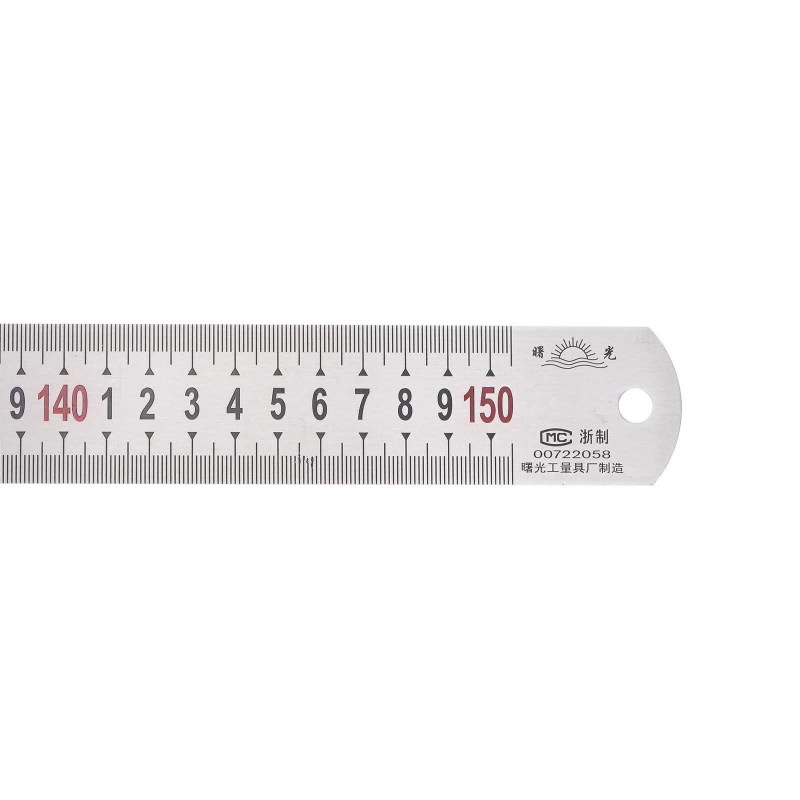 sourcing map Stainless Steel Ruler 150cm/60" Length x 1/16" Thick x 1-1/2" Wide Inch and Metric Straight Edge Measuring Tools for Woodworking Painting Craft, Silver Tone