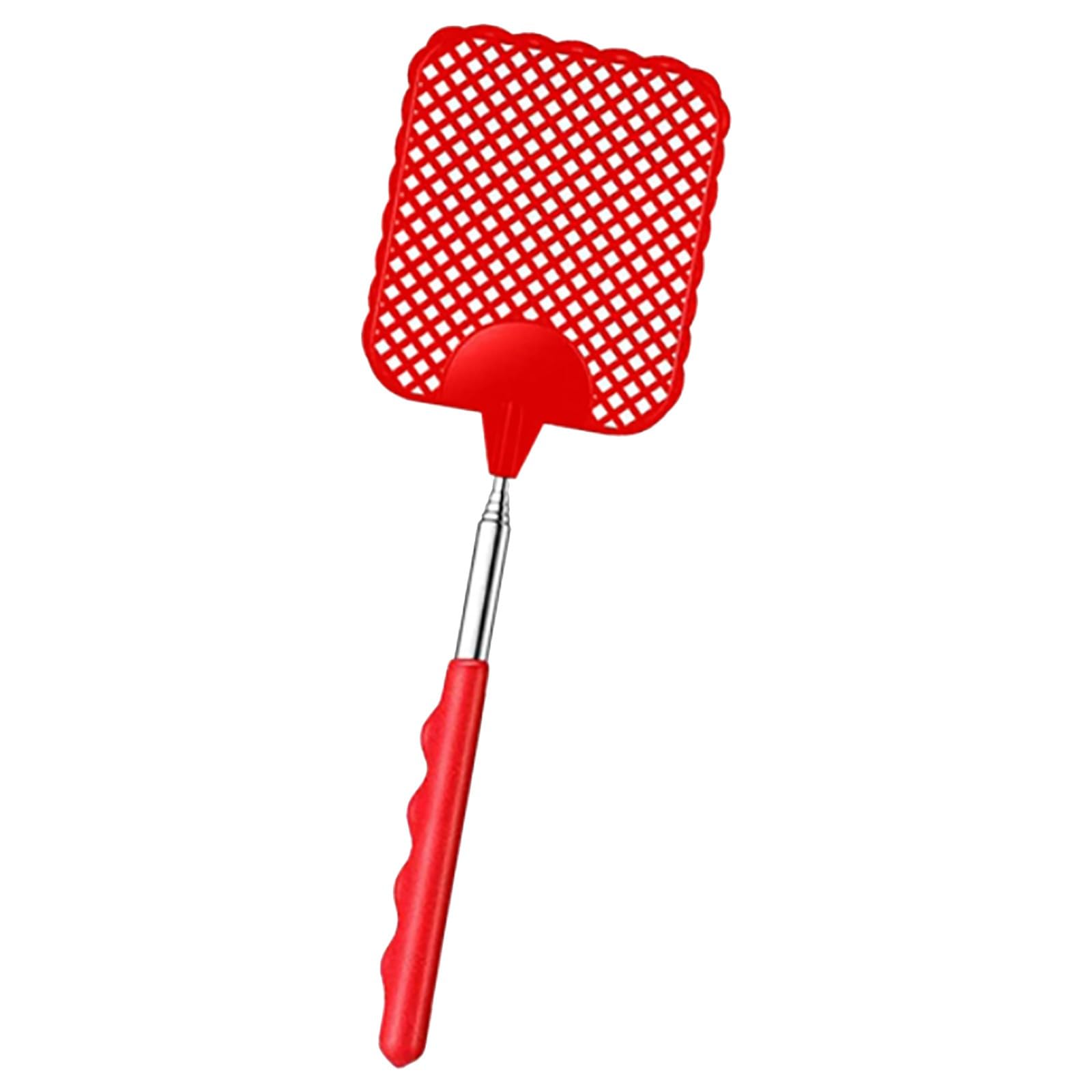 Extendable Fly Swatters, with Stainless Steel Telescopic Handle, Pest Control Fly Mosquito Wasp Bug Insect Swat, Ideal for Home Kitchen, Indoors Patio Garden and Outdoors (Red)
