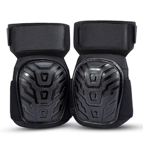 M.J COMFY-LIFE Professional Knee Pads for Work & Gardening - Heavy Duty Gel Cushioned Kneecap Protectors with Foam Padding - Durable Construction/Gardening Knee Pads for Men & Women (Black)