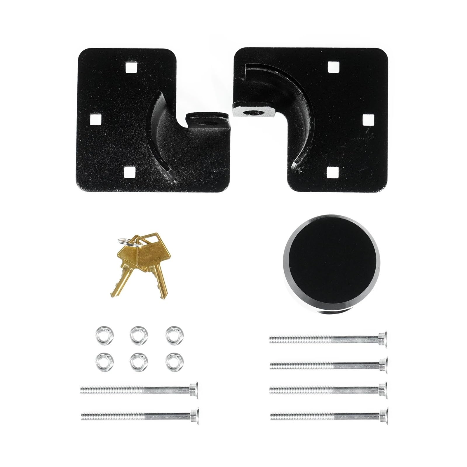 Set di lucchetti con lucchetto con fibbia in acciaio con chiavi, colore nero