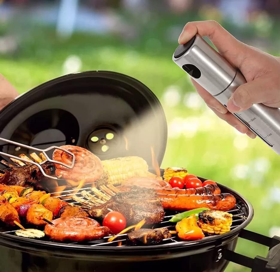 Miniatura 5 de Rociador de aceite de acero inoxidable de 34fl oz ensalada de aceite de oliva para cocinar freidora de aire barbacoa vinagre hornear parrilla