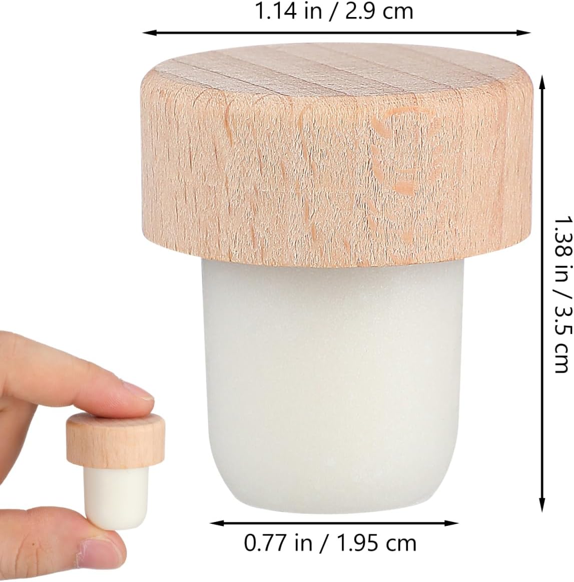 6PCS Wine Stoppers for Wine Bottles,T-Shaped Corks for Bottles Reusable Wine Bottle Stopper Wooden and Rubber Wine Stoppers for Wine Beer Bottles Diy Craft image 2