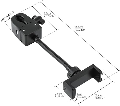 Miniatura 8 de Mic Stand Phone Holder,360 Flexible Gooseneck Boom Arm for Music Microphone Stands Tripods Cell Phone Clip for All Smartphones Gift (1)