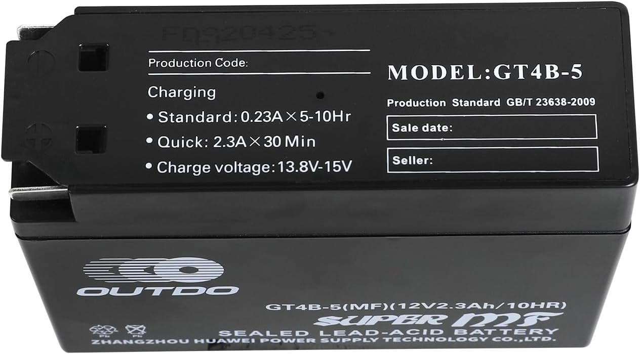 12V YT4B-5 GT4B-5 YT4B-BS Sealed AGM Battery for TTR50E, DRZ70, TTR90, JR50, TTR110, SR400, YJ50R Dirt Bikes Pit Bikes Motorcycle Scooter ATV - Maintenance-Free, Ready to Use
