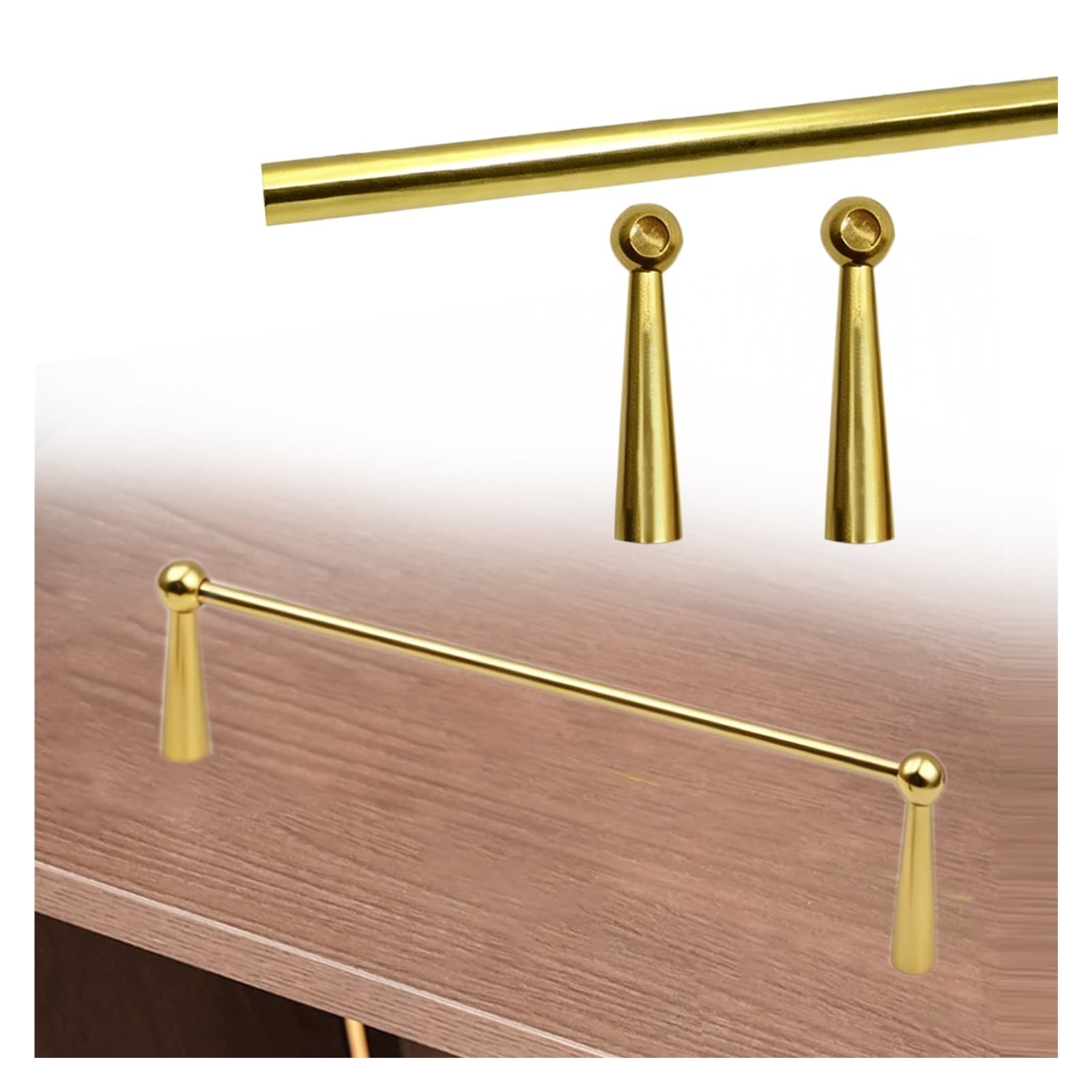Hphdfs Style B Aluminum Shelf Guard Rail 20-100Cm, Decor Tipping Rails With 2 Spindles, Customizable Length Cabinet Guardrail Bar For Dressing Tables/Bedroom/Rv(,20Cm/7.9In)