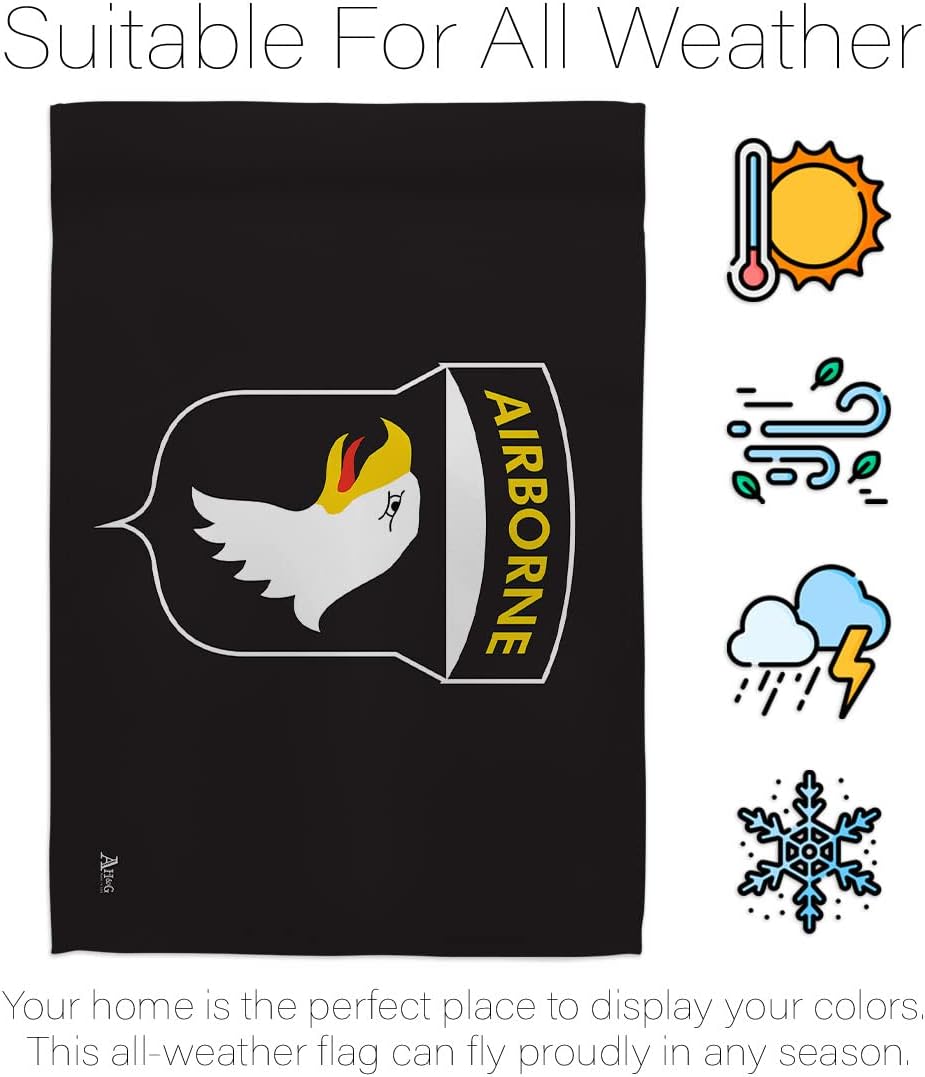 101st Airborne House Flag - Set Armed Forces Army Rangers United State American Military Veteran Retire Official - Decoration Banner Small Garden Yard Gift Double-Sided Made in USA 28 X 40