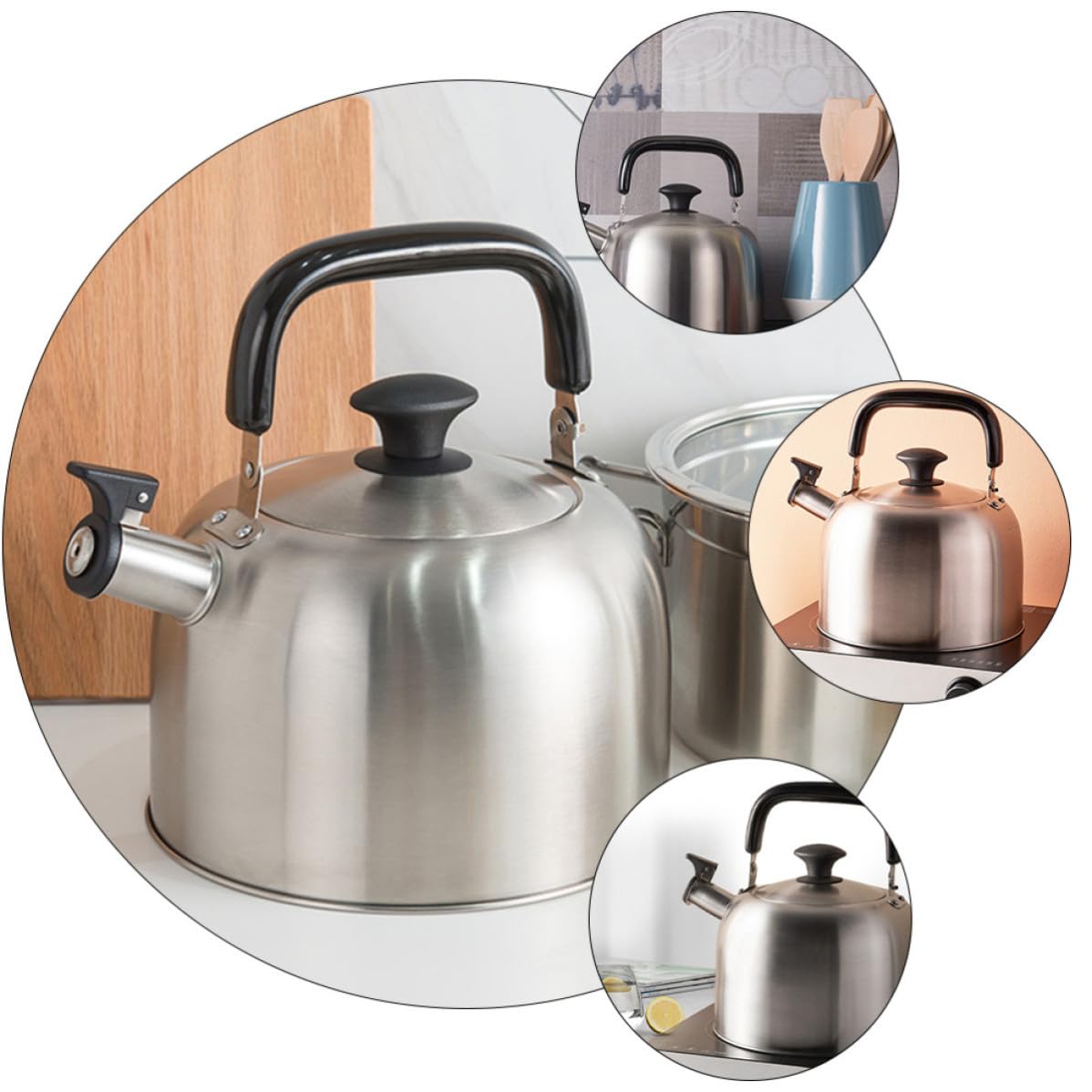 Bollitore Inox 4,5 l Fischio, Acciaio Inossidabile, Bocca Ampia