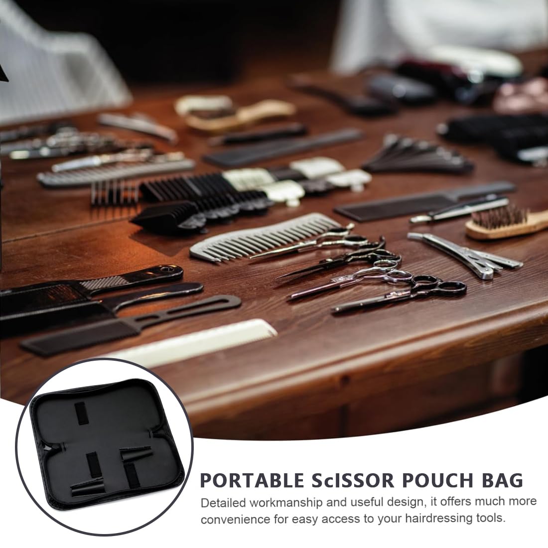 Porta Forbici Kassaki Borsa Per Attrezzi Da Parrucchiere, Custodia Per Barbiere Porta Forbici Parrucchiere Cintura - Foto 4
