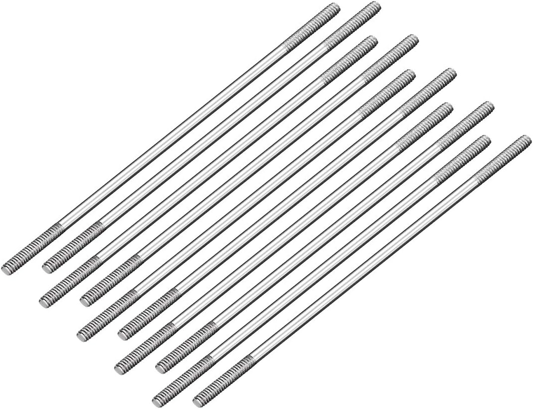 uxcell M2x95mm Pushrod Connector Stainless Steel Rod Linkage,for RC Boat,Car,Airplane,Helicopter,10pcs