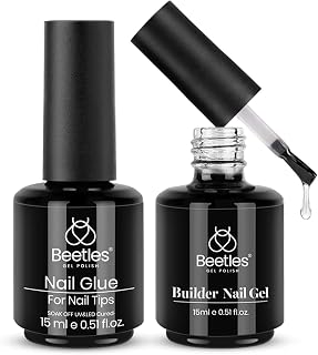 beetles Gel Polish 5 In 1 Nail Glue and Builder Nail Gel 7 in 1 Builder Strengthener Gel Clear Building Gel Hard Gel for Nails Builder Extension, Uv LED Lamp Nail Gel Gift for Women