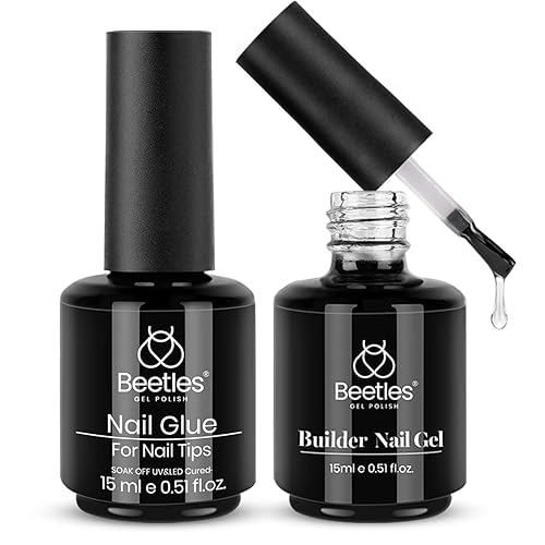 beetles Gel Polish Pegamento de uñas 5 en 1 y gel constructor de uñas 7 en 1, gel fortalecedor transparente, gel constructor de uñas, gel de