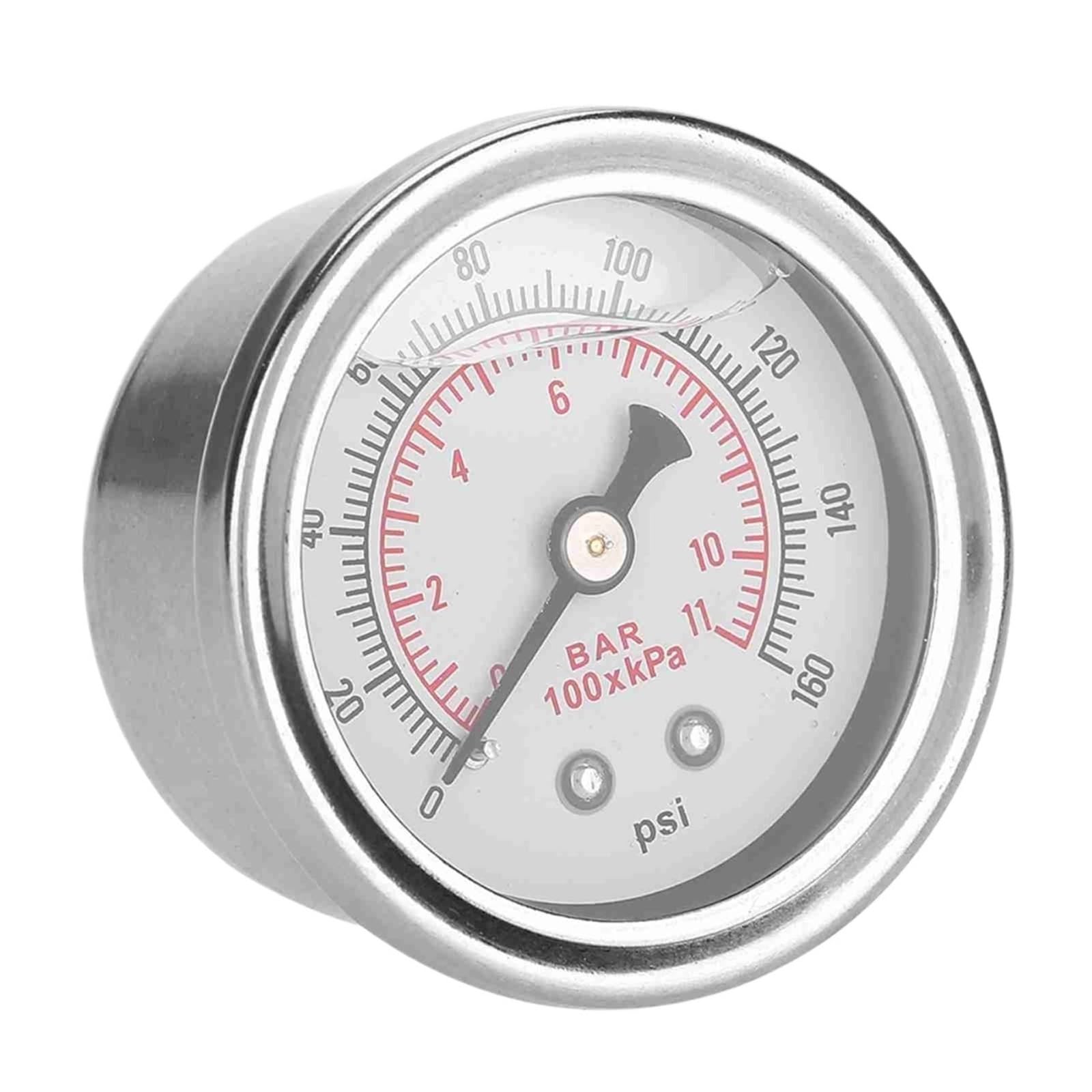 XWMSCLAK 1Pc 0-160 PSI/Car Fuel Pressure Regulator Gauge Liquid Fill Fuel/Oil Meter Fuel Pressure Regulator Gauge Fuel Pressure Meter