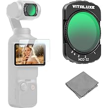 Magnetic Variable ND2-32 Filter for DJI Osmo Pocket 3 / Osmo Pocket 4, Adjustable Neutral Density Filter ND2-32 1-5 Limited Stops for Pocket 3/4 Creator Combo, Action Camera Accessories