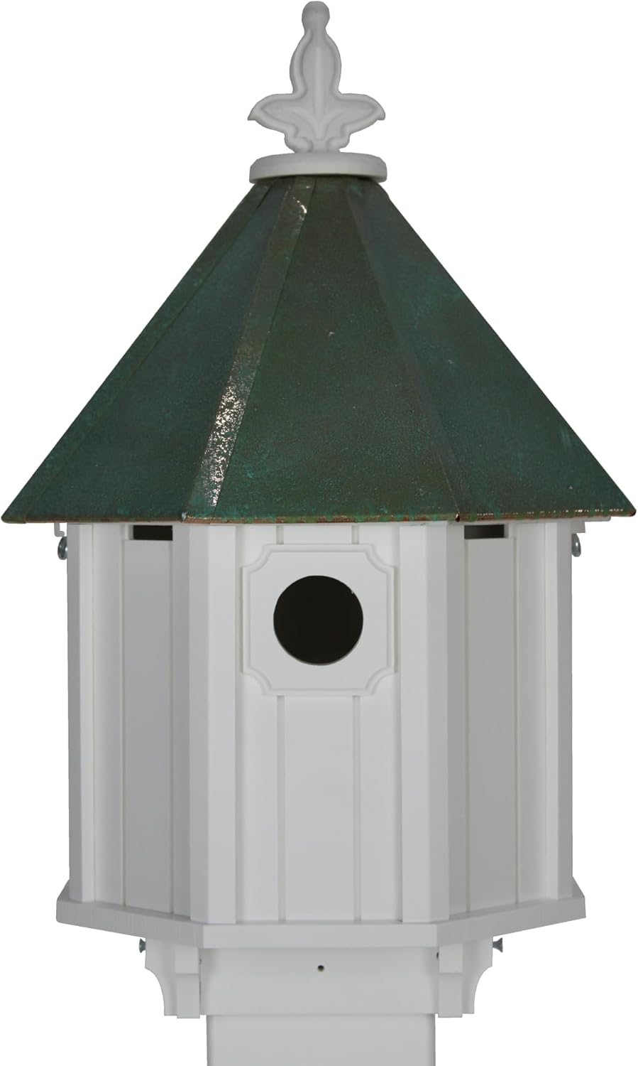 Bluebird Songbird Duplex Bird House, Verdigris Patina Roof (Custom Mount)