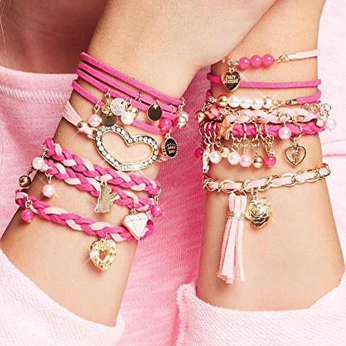 Make It Real  Juicy Couture Sweet Suede Bracelets. DIY Bracelet Making Kit for Girls. Design and Create Girls Bracelets with Suede Cord, Beads, Gold Chains and Juicy Couture Charms