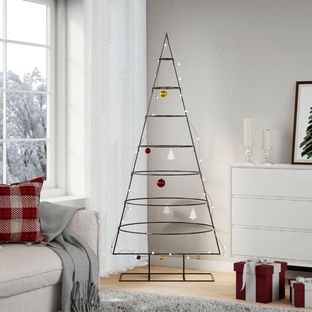 Homgoday Metall-Weihnachtsbaum für Dekorationen Christbaum Dekobaum Tannenbaum Metallbaum Weihnachtsschmuck Weihnachtsdeko 180 cm Schwarz