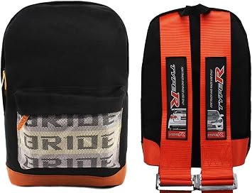 New Bride Racing Backpack with TYPE R Racing Harness Shoulder Straps Red