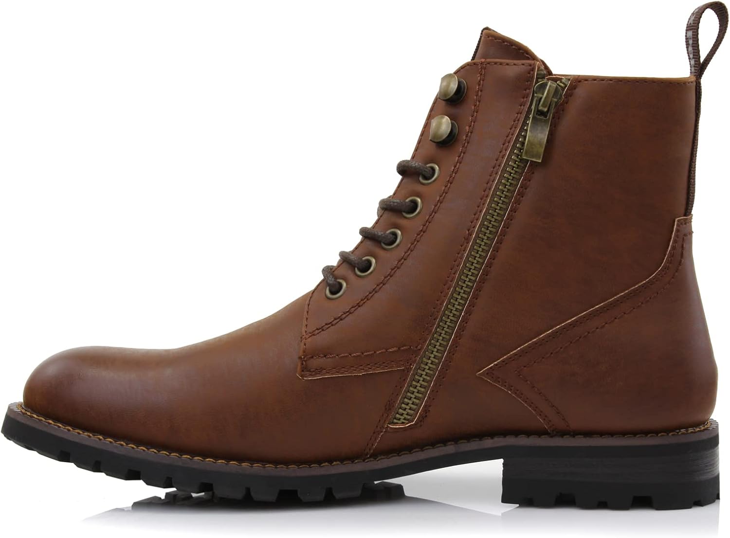 Polar Fox Men's Classic Lace-up Work Boots | Casual Work & Combat Style Ankle Boots - Image 4