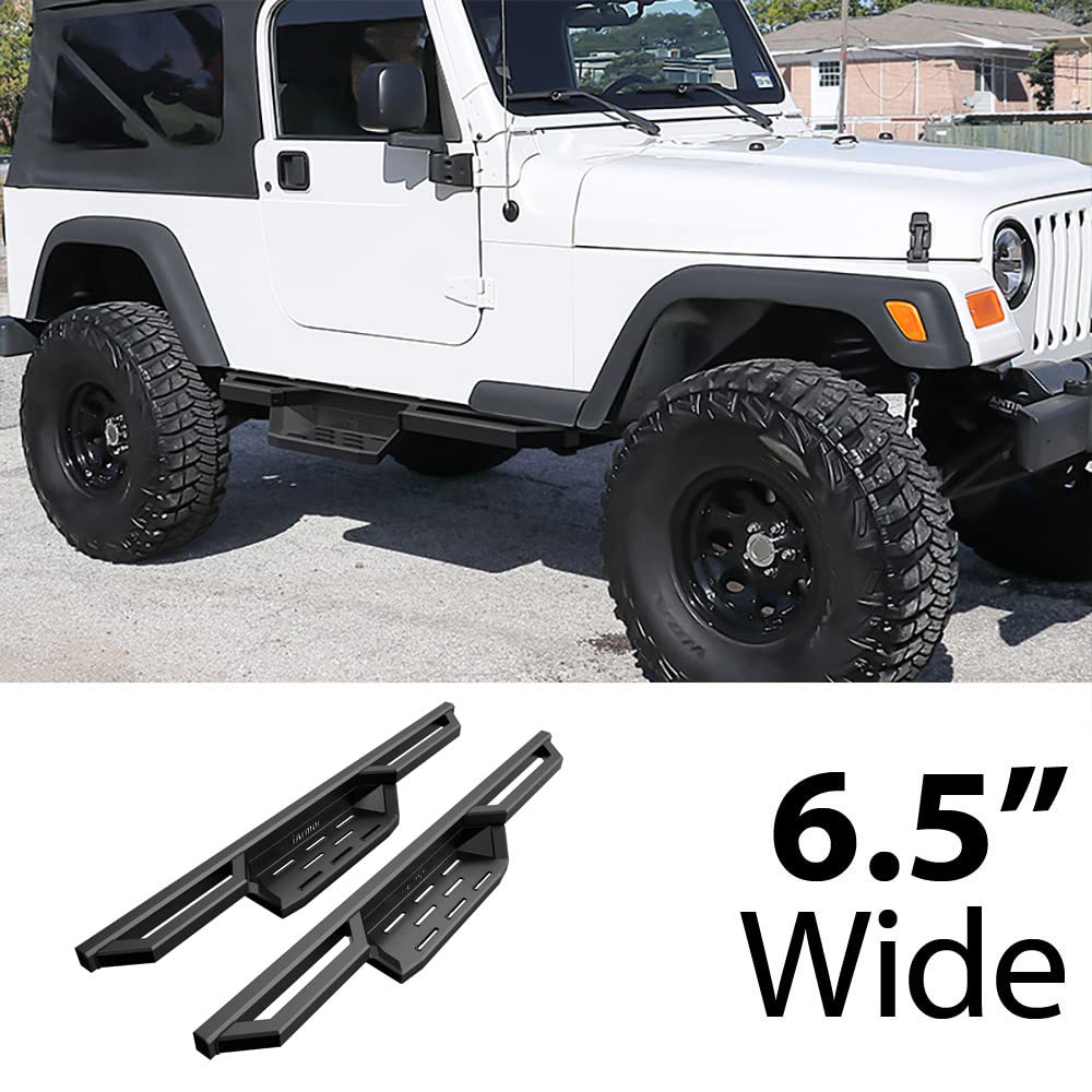 HD Ridez Pocket Drop Steps Armor Compatible with Jeep Wrangler 1987-2006 (Side Steps Side Bars)