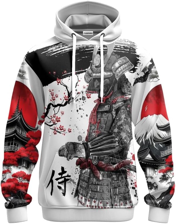 Samurai Men's Hoodie 3D Print Samurai Pullover Sweatshirts Unisex Long Sleeve Casual Hooded