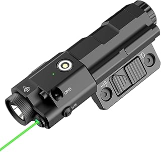 TOUGHSOUL Flashlight Laser Sight Combo, Max 1600 Lumen Rechargeable Green Laser Flashlight